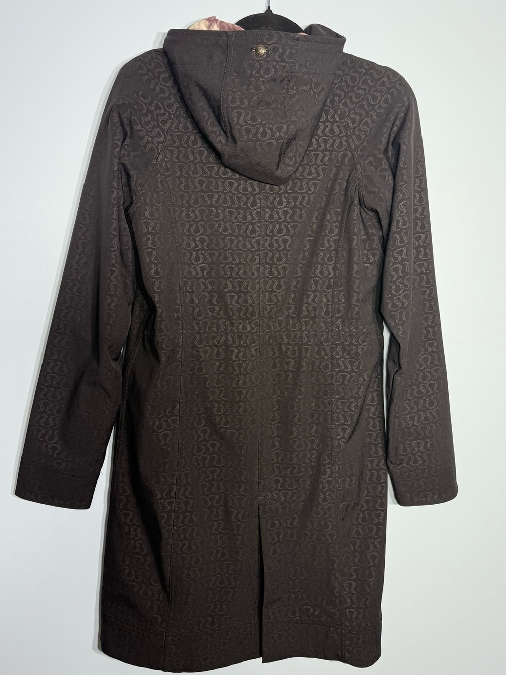 Lululemon Après Yoga Dance in Snow Long Jacket Black Logo Print Vintage Size 6 - Picture 2 of 11